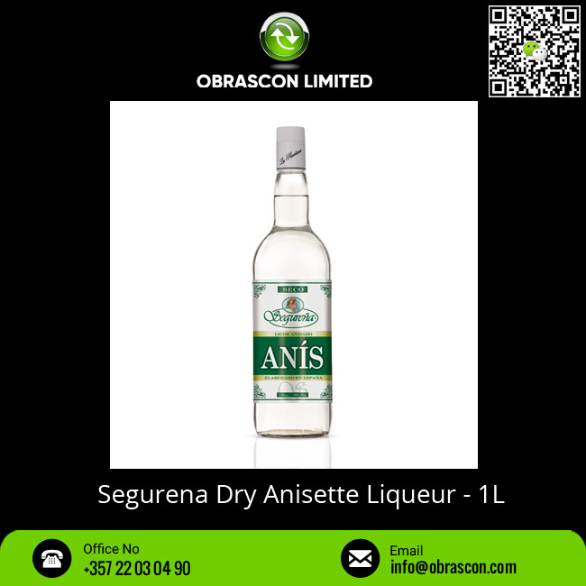 White Color Segurena Dry Anisette Liqueur with 50% Alcohol