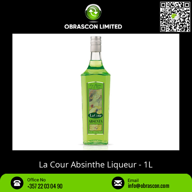 70% Alcohol La Cour Absinthe 700ml, 1L Green Liqueur