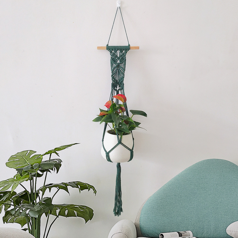 Macrame Plant Hanger Indoor Outdoor Hanging Planters Woven Cotton Rope Flower Pots Holder Stand Plant Basket Boho Home Decor