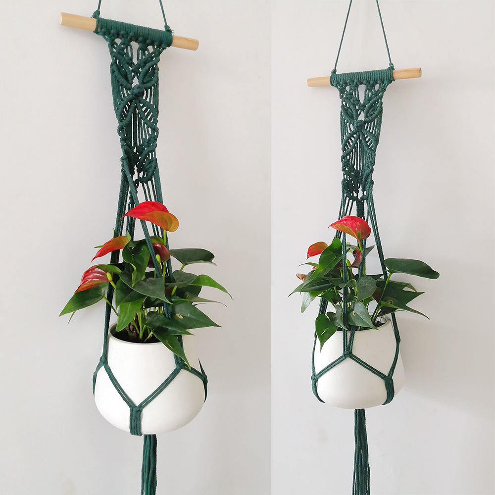 Macrame Plant Hanger Indoor Outdoor Hanging Planters Woven Cotton Rope Flower Pots Holder Stand Plant Basket Boho Home Decor