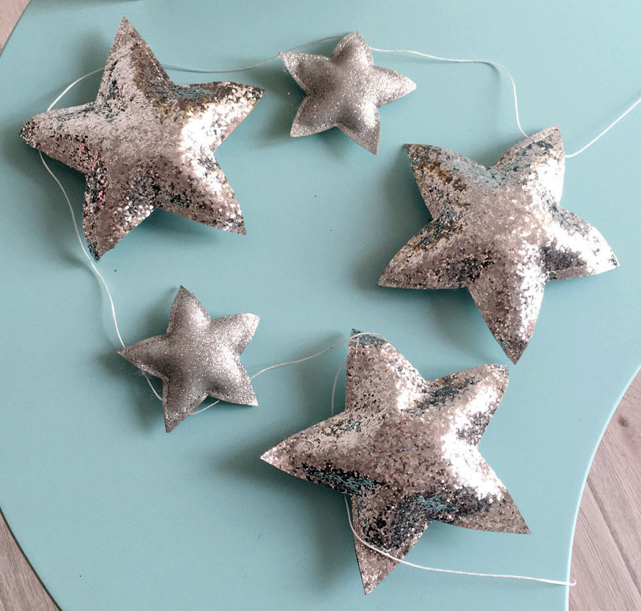 DIY Nursery Room Decor Nordic Cotton Stars Wall Hanging Kid Play Room Tent Wall Shelf Decor Stars Hanging for Kids Room Decor