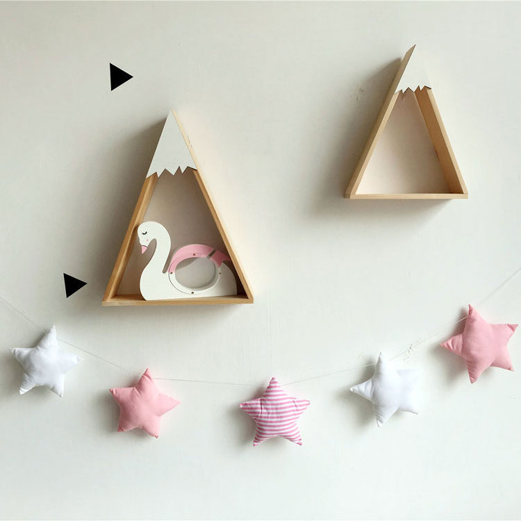 DIY Nursery Room Decor Nordic Cotton Stars Wall Hanging Kid Play Room Tent Wall Shelf Decor Stars Hanging for Kids Room Decor