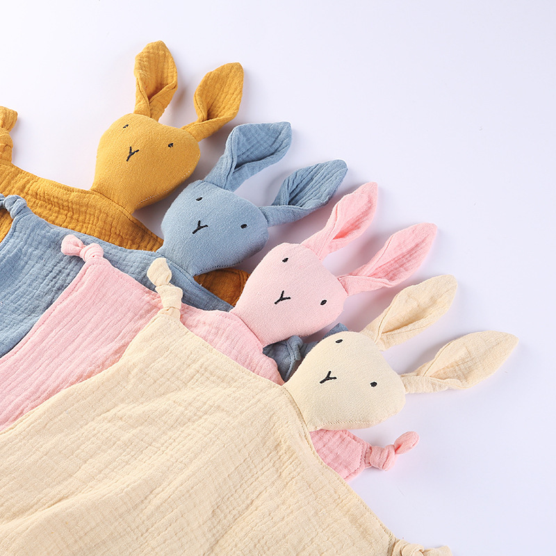 Bunny Lovey Baby Blanket Muslin Lovey Bunny Baby Gift Cute Animal Lovey for Personalized Baby Keepsake Rabbit Nursery Decor