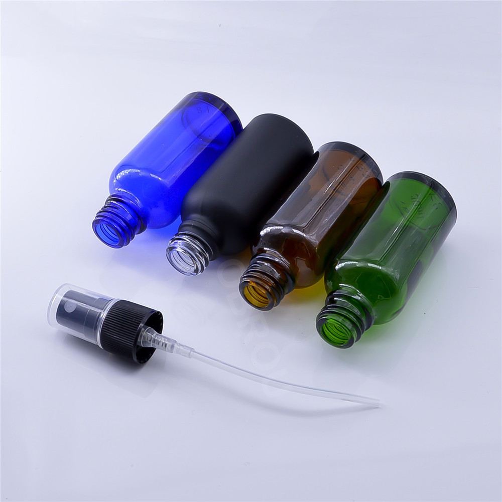 30ml 50ml 100ml Amber Perfume Spray Bottle 1oz Clear Blue Brown Glass Bottle with Press Pump Spray Wholesale