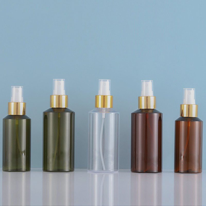 Luxury durable 250ml cosmetic PET frosted clear pump empty plastic hose spray bottle packaging hair oil spray shampoo bottles