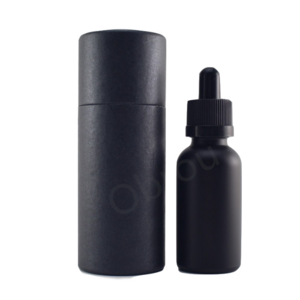 30ml 50ml 100ml oil matte frosted black measuring serum glass dropper bottle paper cardboard tube cosmetic packaging