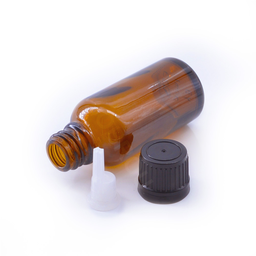 Hot Sell Amber 5ml 10ml 15ml 20ml 30ml 50ml 100ml Essential Oil Amber Glass Dropper Bottle With Europe Cap Orifice Reducer tip