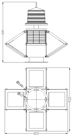 4 Groups Solar Panel rechargeable 12volt solar buoy light marine lantern marine signal light