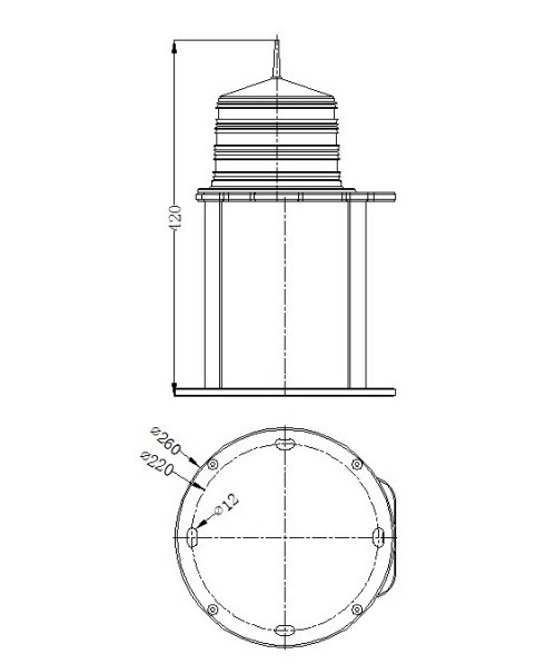 GS-LS/S Range 6~10 NM IP68 marine Solar powered aids to navigation light buoy lantern