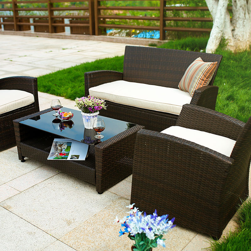 2024 PE Wicker Rattan Outdoor Furniture Sofa Garden Set Patio Furniture Rattan Furniture