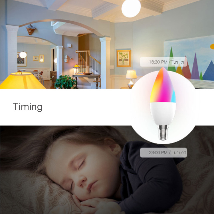 Tuya Wifi E14 Smart LED Bulb 4.5W RGBCW App Control