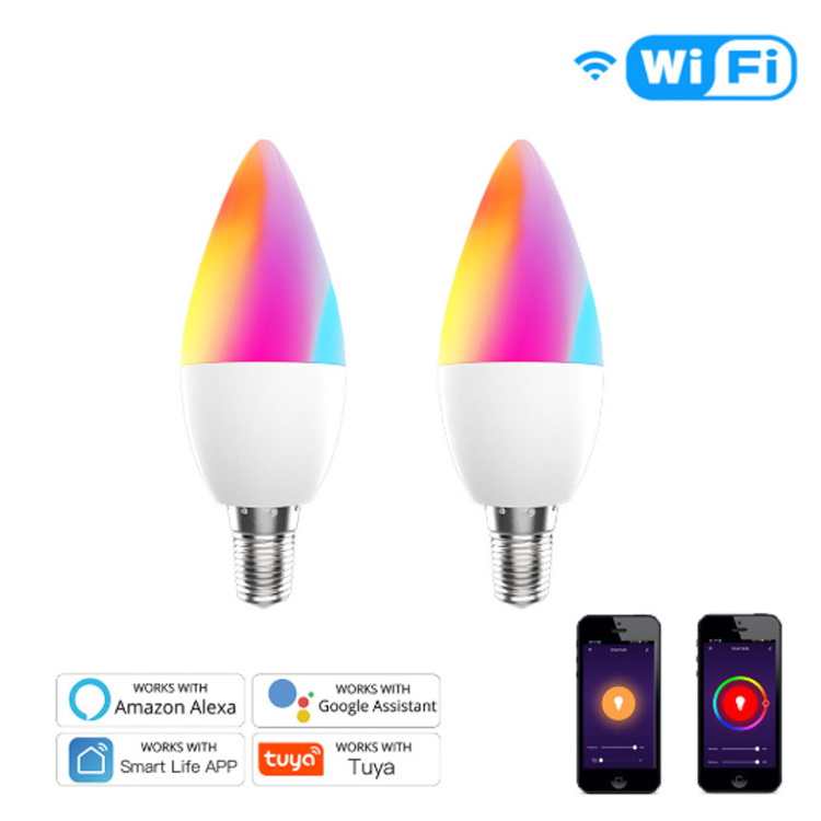 Tuya Wifi E14 Smart LED Bulb 4.5W RGBCW App Control