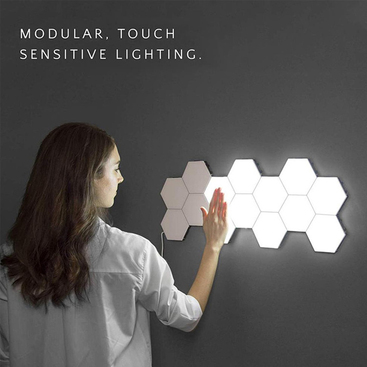 10pcs/set LED Hexagon Touch Sensitive LED Panel DIY Wall Panel Light