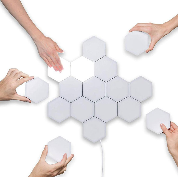 10pcs/set LED Hexagon Touch Sensitive LED Panel DIY Wall Panel Light