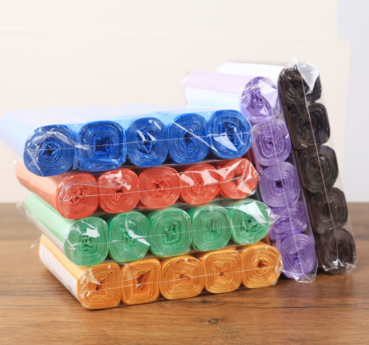 100pcs Portable Household Garbage Bag Thickened  Kitchen Garbage Bag Color Disposable Garbage Bags