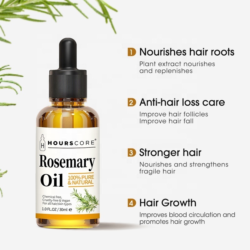 100% Natural Private Label Organic Castor Essential Oils Men Women Scalp Care Serum Hair Treatment Growth Rosemary Oil