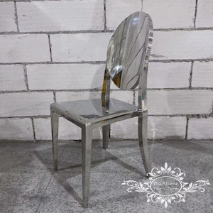 Silver Stainless Steel Glosy Ghost Armless Wedding Dining Chairs