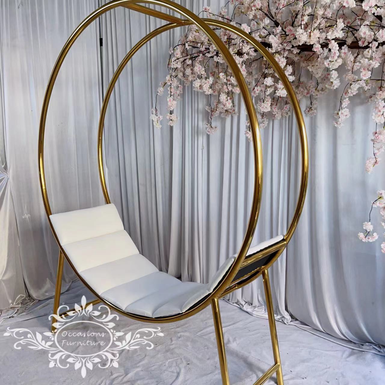 Gold Round Big Tubes Stainless Steel Wedding New Style  Sofa