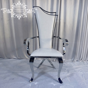 Silver Hot Sales Stainless Steel Wedding Arm Chairs