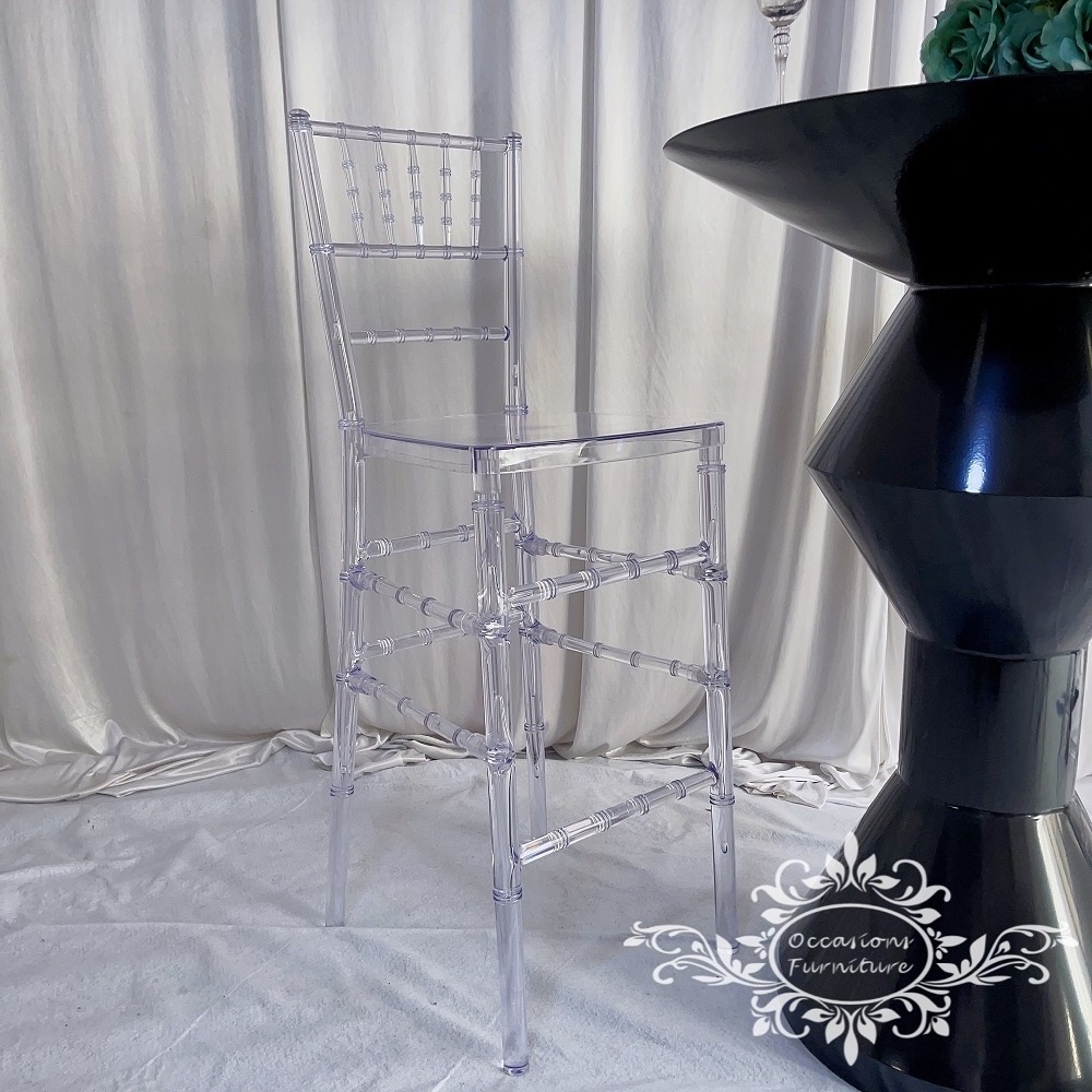 Resin Chiavari PC Tiffany Clear Bar Chairs