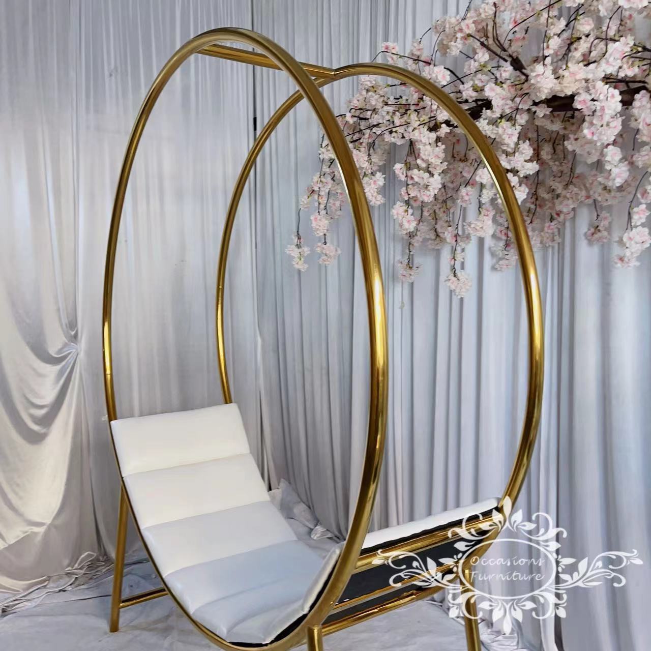 Gold Round Big Tubes Stainless Steel Wedding New Style  Sofa