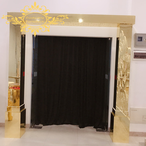 PVC Acrylic Golden Mirror Wedding Arch Backdrops Decorations Outdoor Mandap Gazebo Occasions Furniture