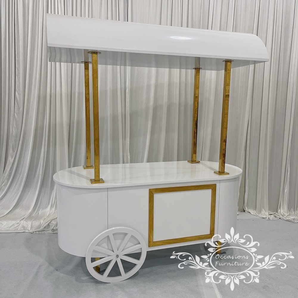 White Iron Cart New Design for BABY Shower Decor Party Kids Birthday Events Tools