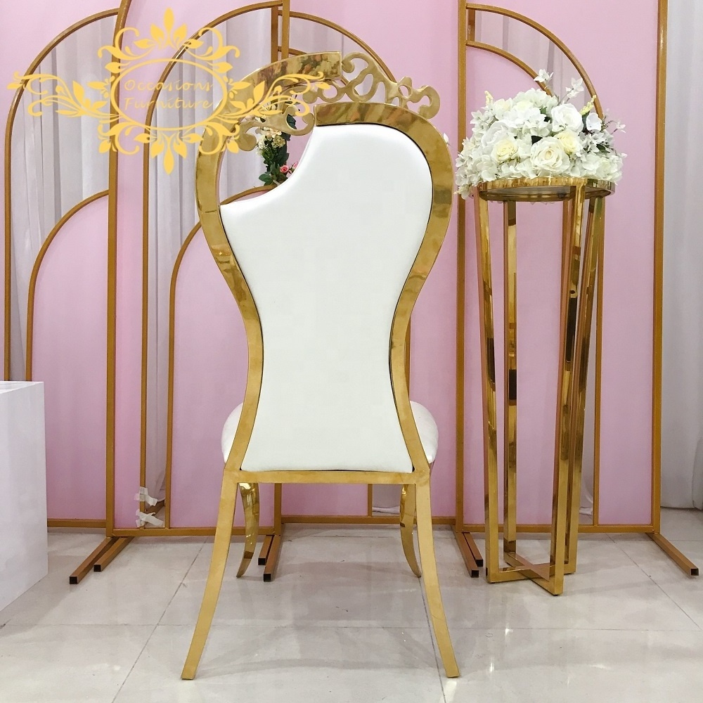 wedding decoration chairs wedding king and queen golden chairs for sale Stainless Steel Furniture Chairs