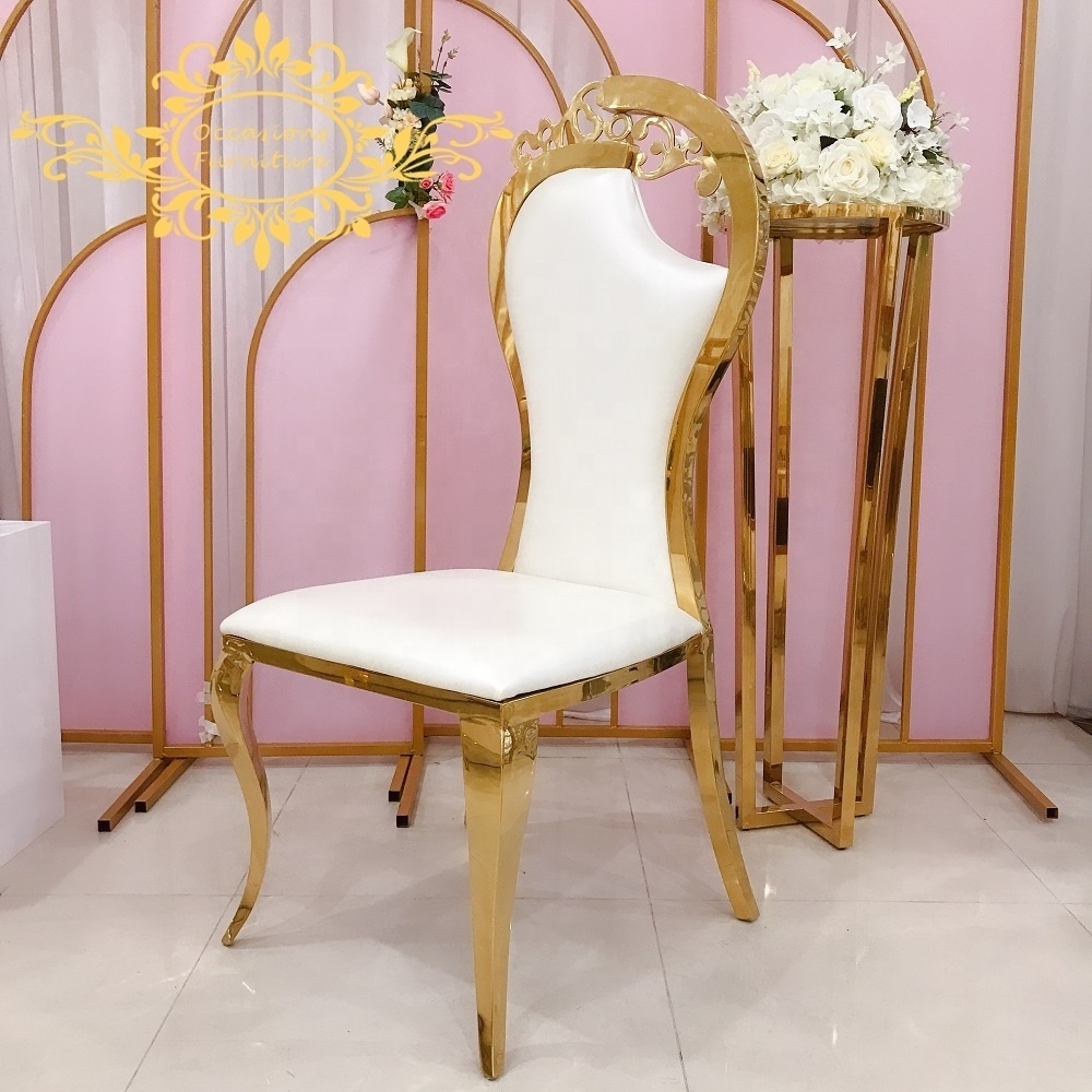 wedding decoration chairs wedding king and queen golden chairs for sale Stainless Steel Furniture Chairs