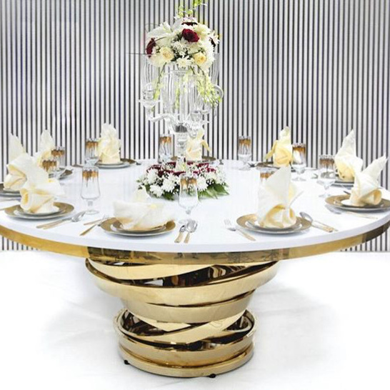 Snake Shape base Round table glass top dinning table wedding furniture Glass Round Stainless Steel Base Tables