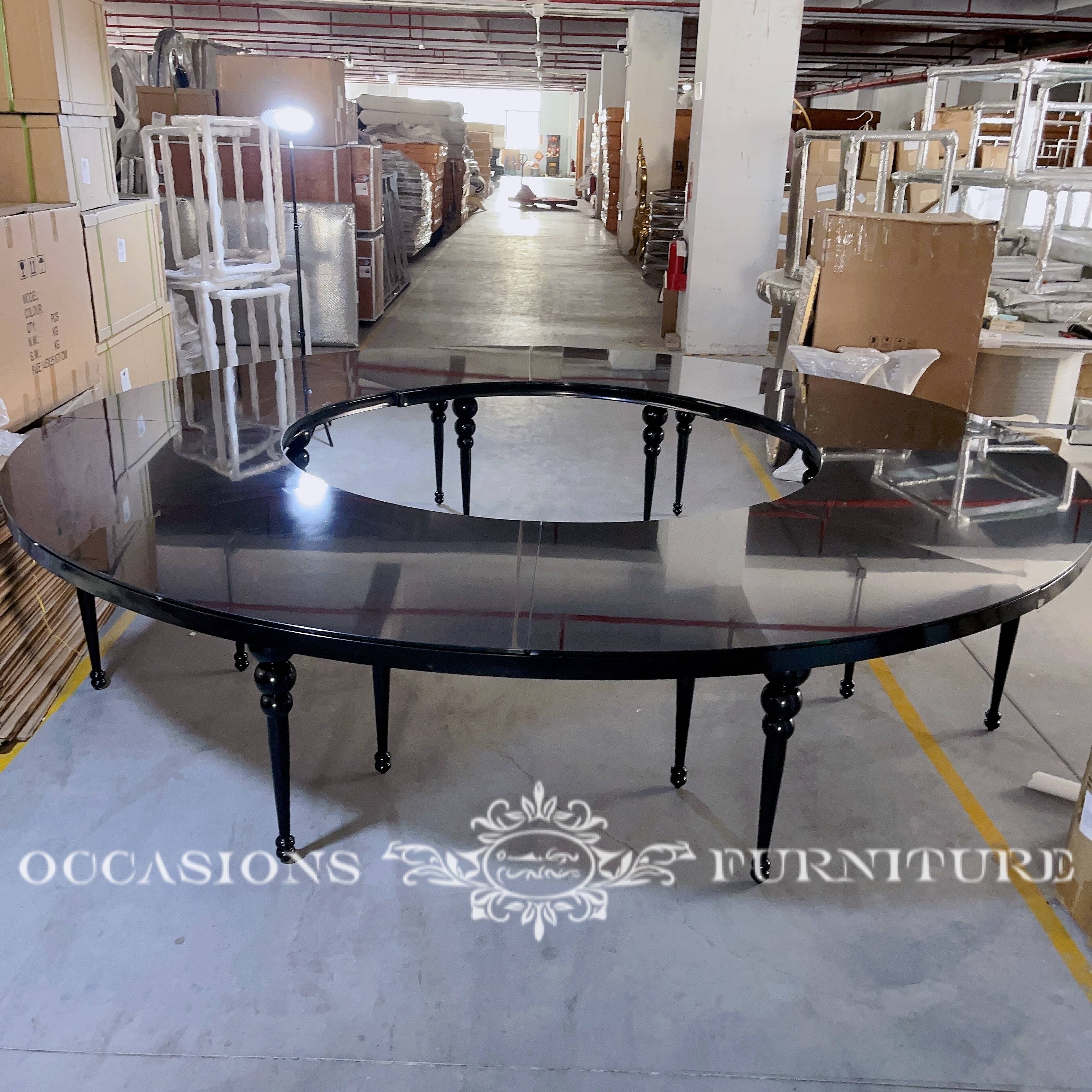 Stainless Steel Black Moon Serpentine Wedding Dining Tables