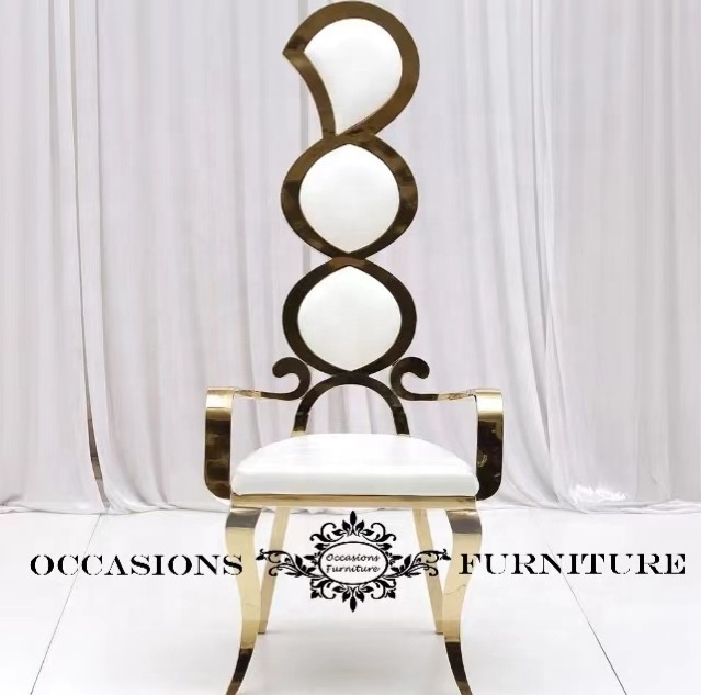 Wedding Bride and Groom Golden Arm Chair