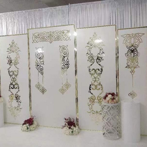 PVC Wedding Backdrop Stage Golden Pattern Made by Occasions Furniture Events Flower Photo Wall