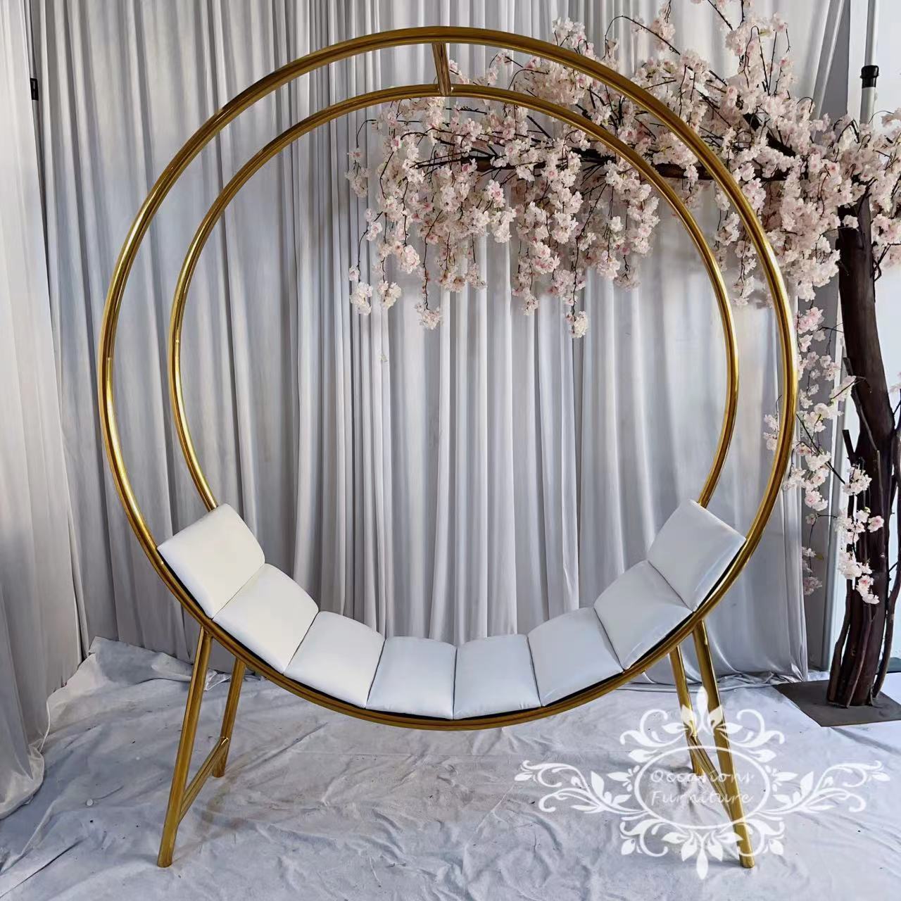 Gold Round Big Tubes Stainless Steel Wedding New Style  Sofa