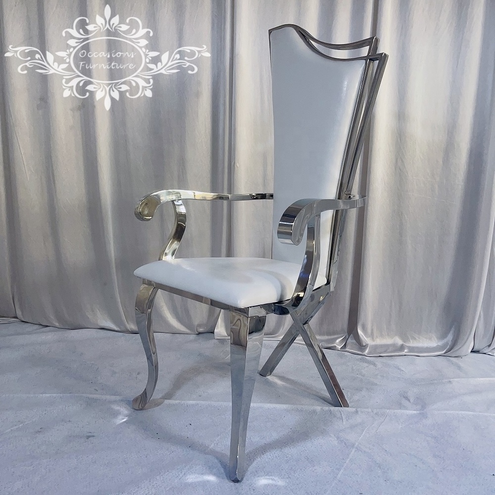 Silver Hot Sales Stainless Steel Wedding Arm Chairs