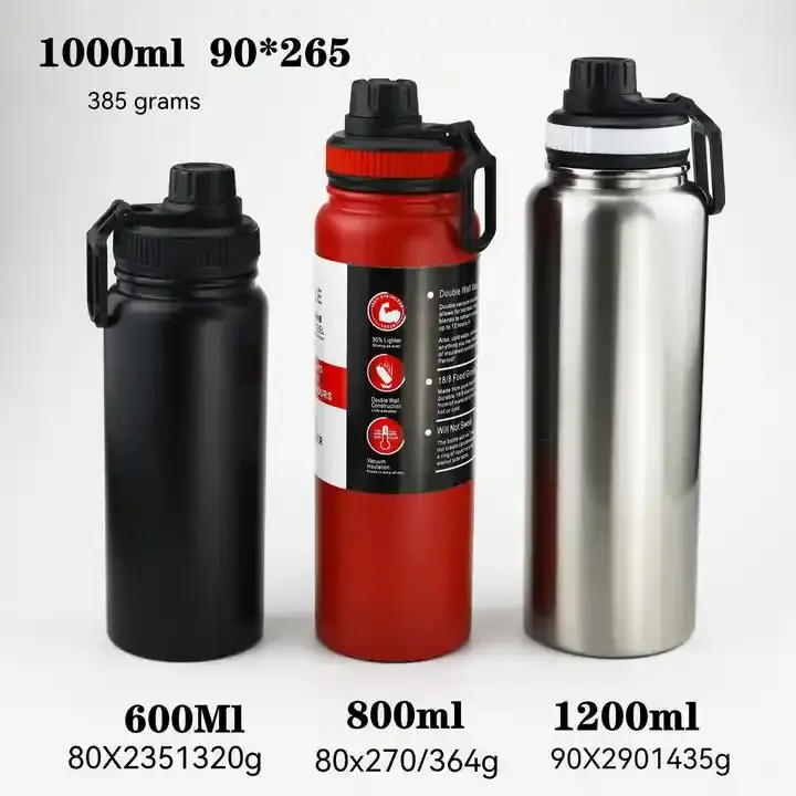 Outdoor sports kettle 700/1000ml Double Wall Vacuum Flask direct drinking 304 stainless steel insulated wide mouth Sports Bottle