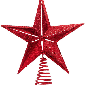 Wholesale Christmas Traditions 10 inch Red Glittered Large Filigree Christmas Star Tree Topper for Large Tree Home Decor (Red)