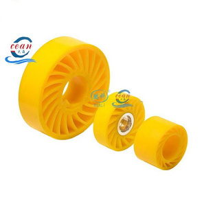 Discount price polyurethane sun wheels paper feed rollers PU non crush wheels