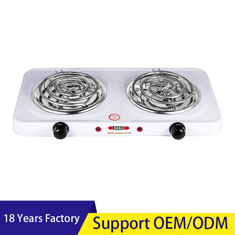 Factory prices double coil cooktop hot plate 2 burner kitchen electric appliances two Spiral plate electric stove