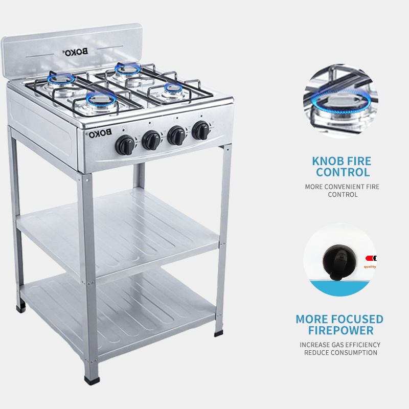 Europe Type Gas Stove 4 Burners Kitchen Wholesale Split Type Gas Cooker With Shelf