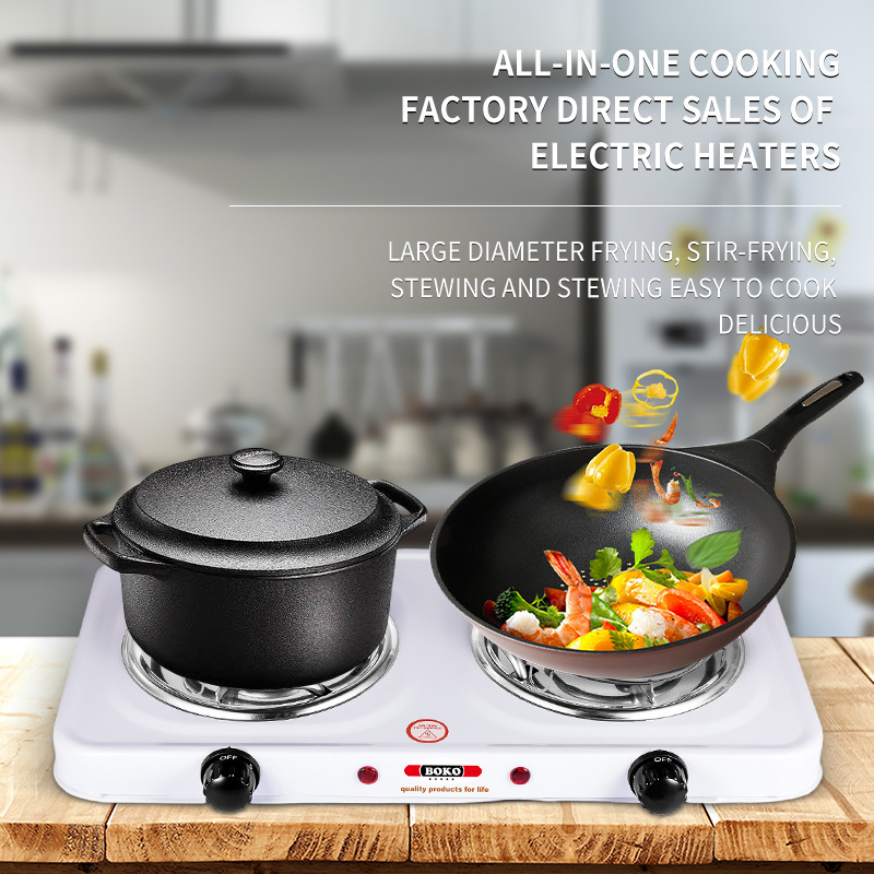 Factory prices double coil cooktop hot plate 2 burner kitchen electric appliances two Spiral plate electric stove