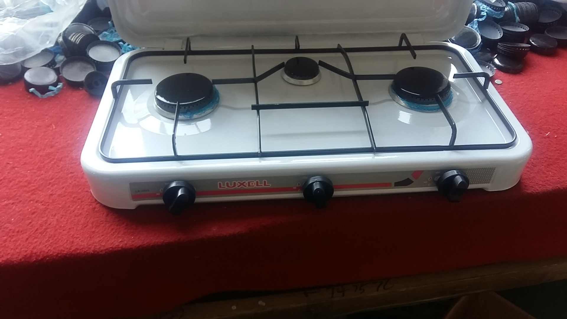 Three Burner Portable Camping Table Gas Stove