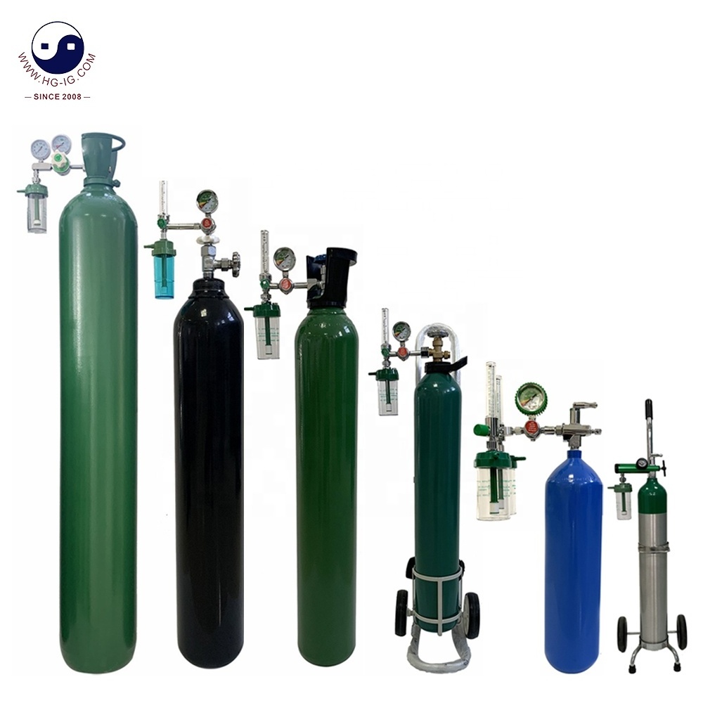 Factory Direct ISO9809 150bar 40L Oxygen/ Co2/ Nitrogen/ Argon/ Helium Gas Steel Cylinder High Pressure Oxygen Cylinder 40L