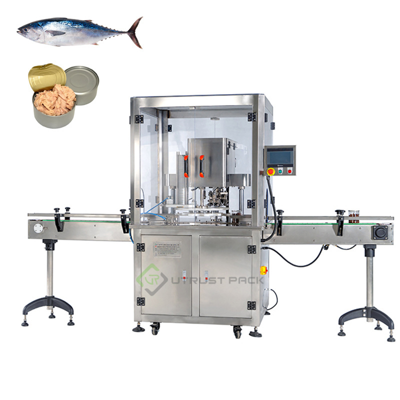 Automatic Tuna Fish Beef Canning Machine Canned Meat Sealing Machine