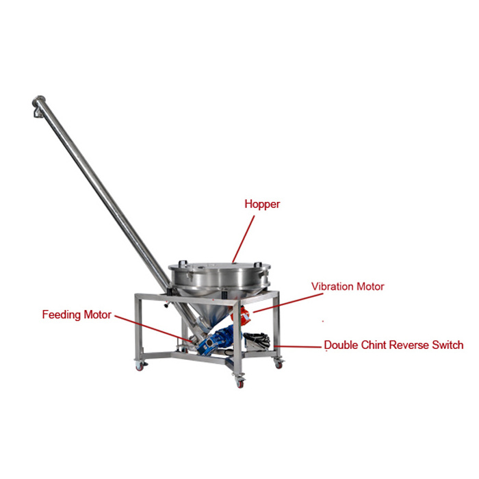 SS304 Auger Spice Powder Screw Feeder with 100L Round Hopper