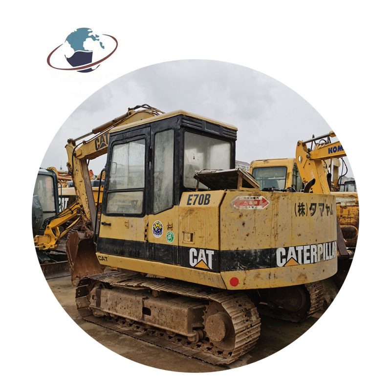 Japan made original painting Caterpillar E70B mini digger, cheap price CAT 7 ton  used 307 tracked digger