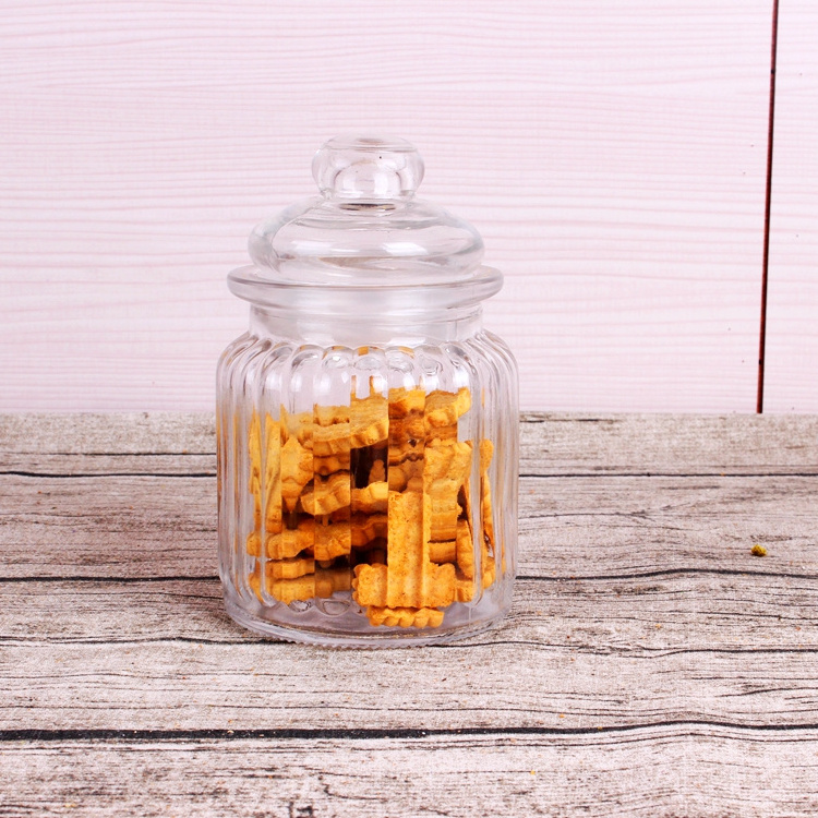 300ml 250ml glass candle/cookie/candy jar with lid food container candle holder wholesale