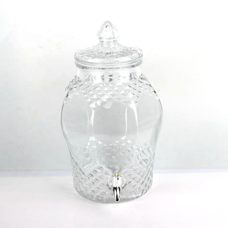 Giant glass syrup lemonade dispenser with tap 20L 15L 10L 8L 6L