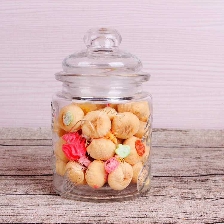 300ml 250ml glass candle/cookie/candy jar with lid food container candle holder wholesale