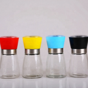 Adjustable Salt And Pepper Grinder Mills Type glass grinder with lid Ceramic pepper grinder set